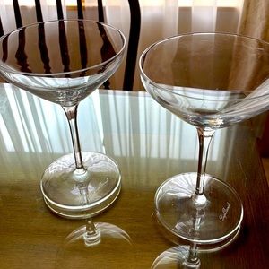Luigi Bormioli Signed pair of two New without tags cocktail glasses